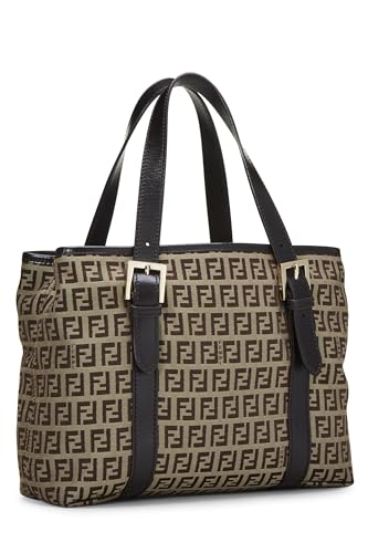 Fendi, sac à main en toile marron Zucchino d'occasion, marron