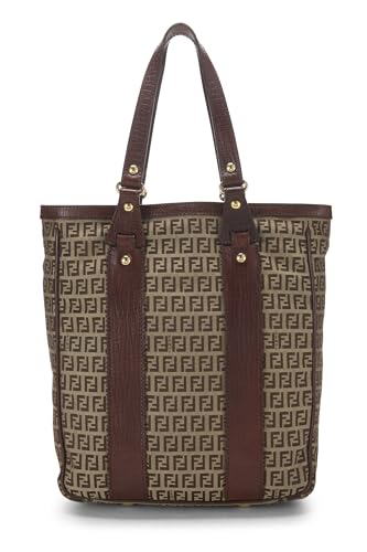 Fendi, Pre-Loved Brown Zucchino Canvas Tote Small, Brown