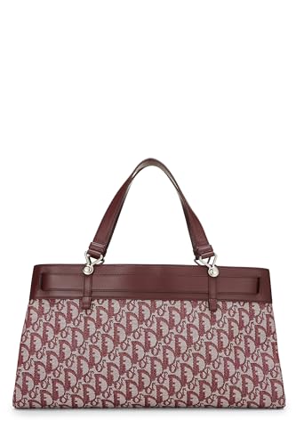 Dior, sac fourre-tout en toile Trotter Burgundy d'occasion, bordeaux