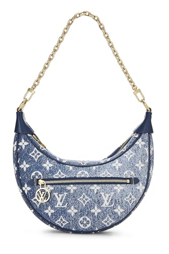 Louis Vuitton, sac à bandoulière en denim monogrammé bleu d'occasion, bleu