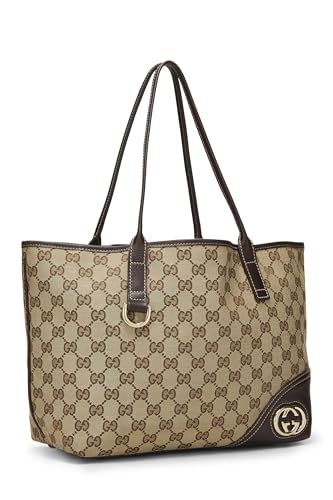 Gucci, sac fourre-tout Britt en toile GG marron d'occasion, marron