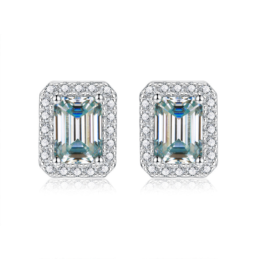 Women's Moissanite Emerald Cut Earrings