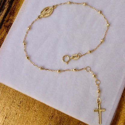 Vintage Cross 18K Gold Necklace Bracelet