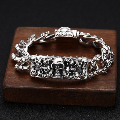 S925 Sterling Silver Men's Personalized Hip Hop Style Eternal Vine Pig Nose Bracelet