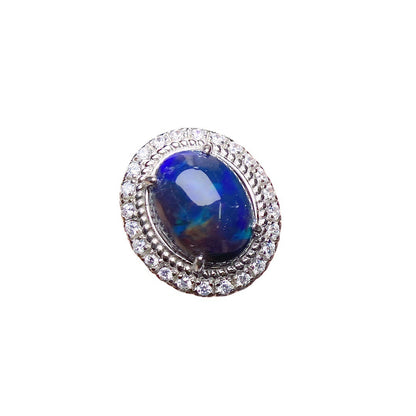 Jewelry Natural Black Opal Ring Female Accessories