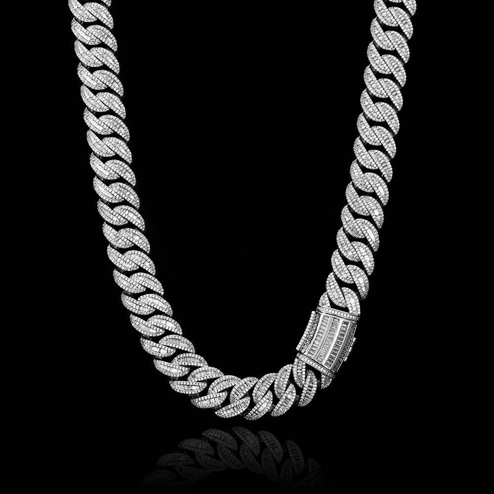 Collier Hip Hop 15 mm 20 mm avec boucle Miami et chaîne cubaine, bracelet plaqué or véritable