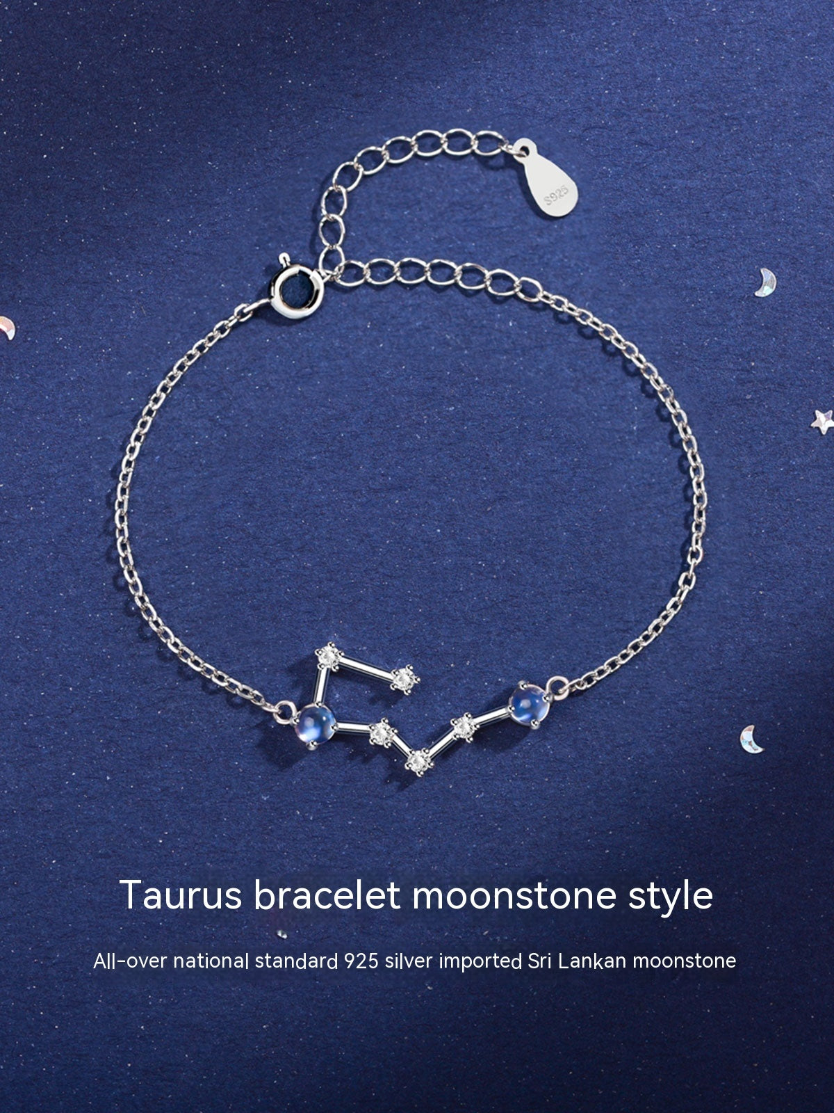 Lucky Twelve Constellation Moonstone Bracelet For Women