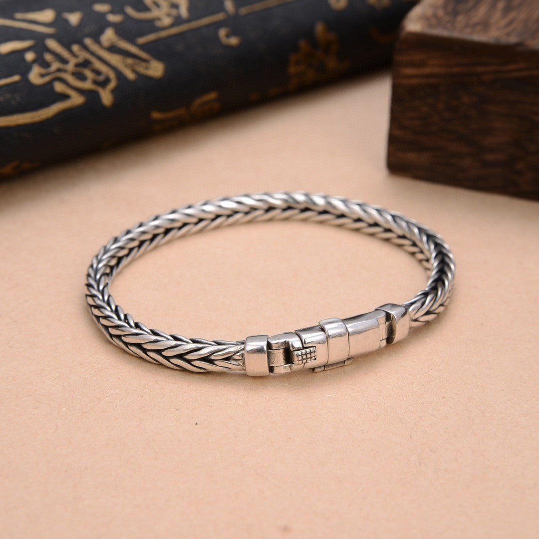 Men's Personalized Keel Lettering Thai Silver Bracelet