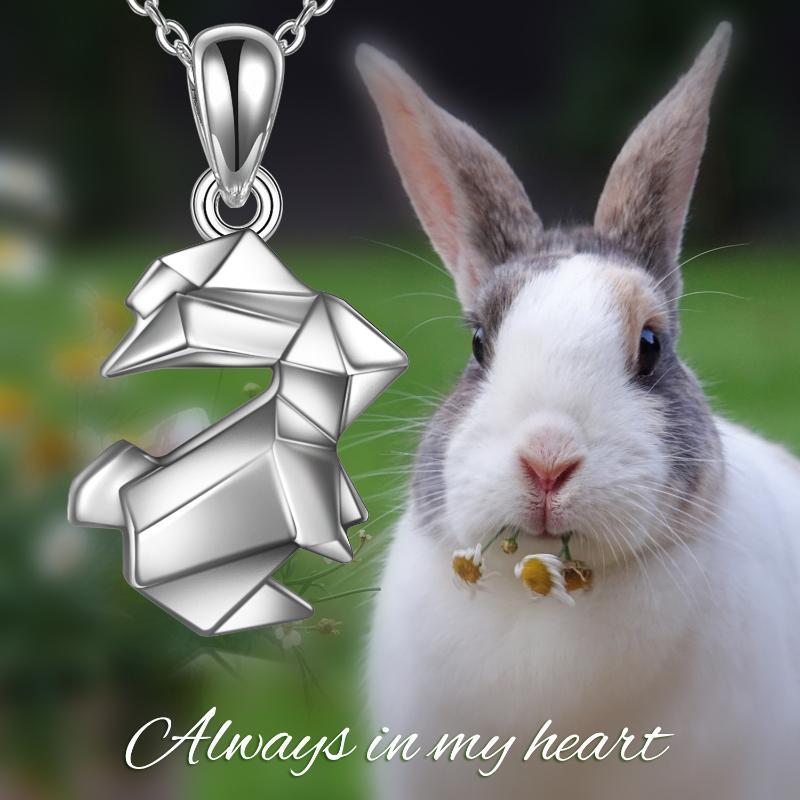 Collier Urne Lapin Origami pour Cendres en Argent Sterling en Cadeau