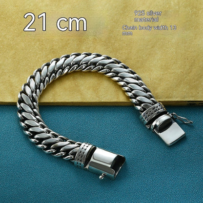 Pulsera de hombre con perno semicircular de tipo grueso de plata S925