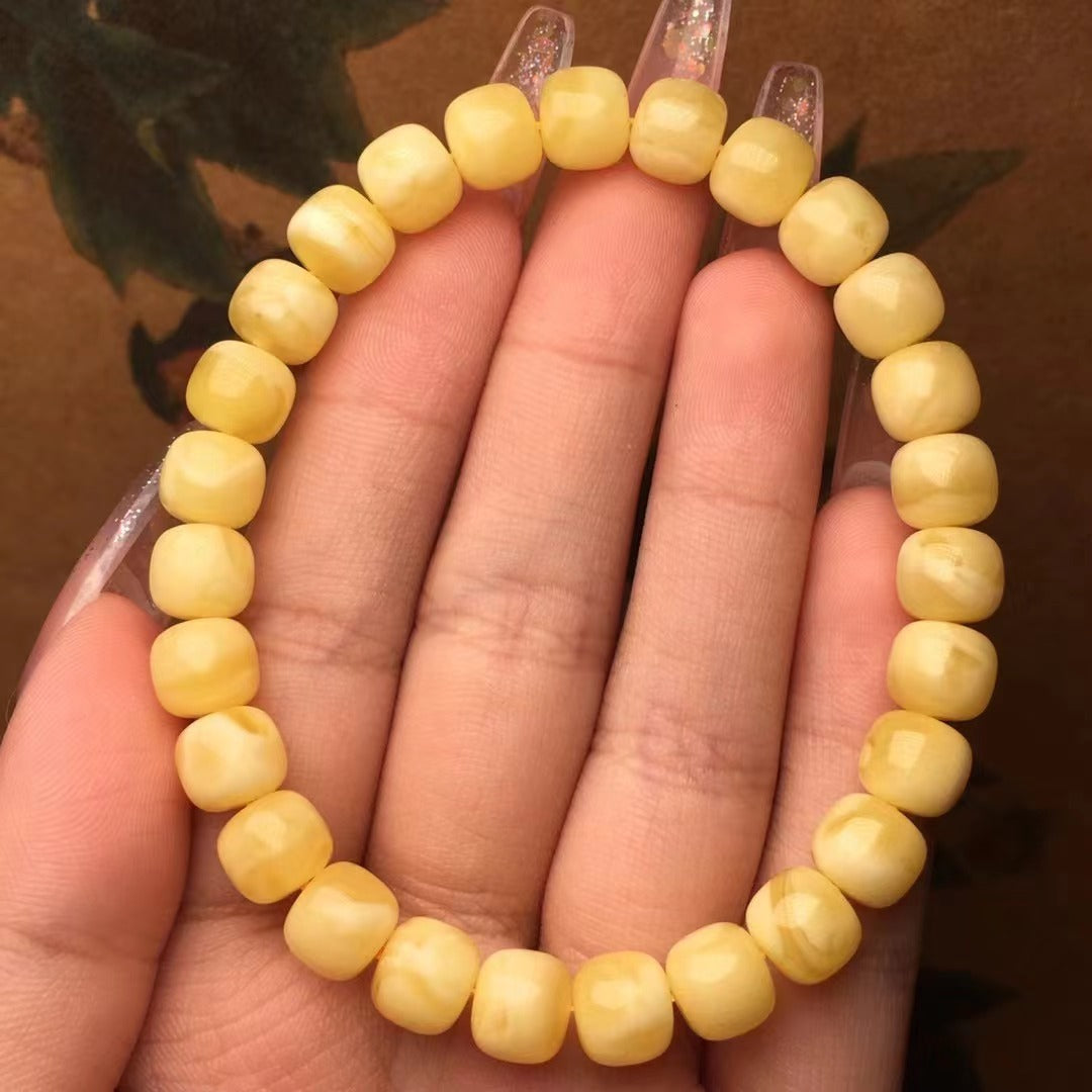 Cera de abejas natural, grasa de pollo amarilla vieja, cera rica y completa, pulsera de un solo círculo, accesorios artesanales, adornos