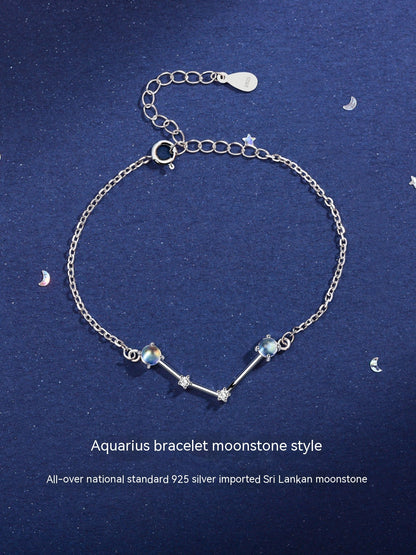 Lucky Twelve Constellation Moonstone Bracelet For Women