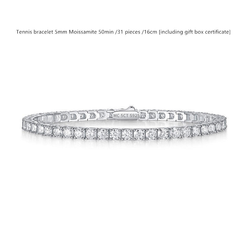 Bracelet de tennis en argent sterling avec moissanite couleur D pour femme