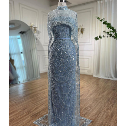 Robe de soirée de luxe légère et légère avec perles