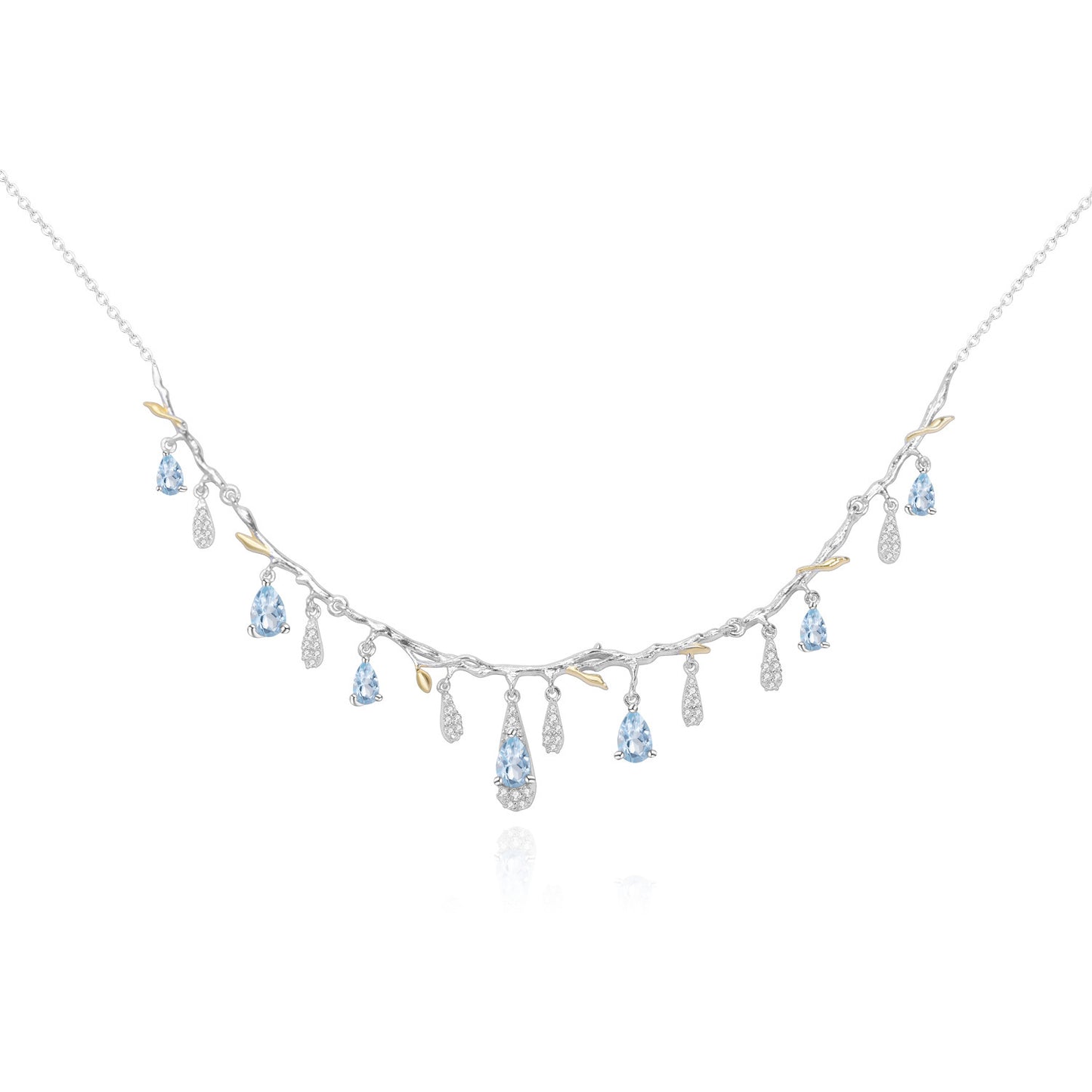 S925 Silver Natural Topaz Necklace