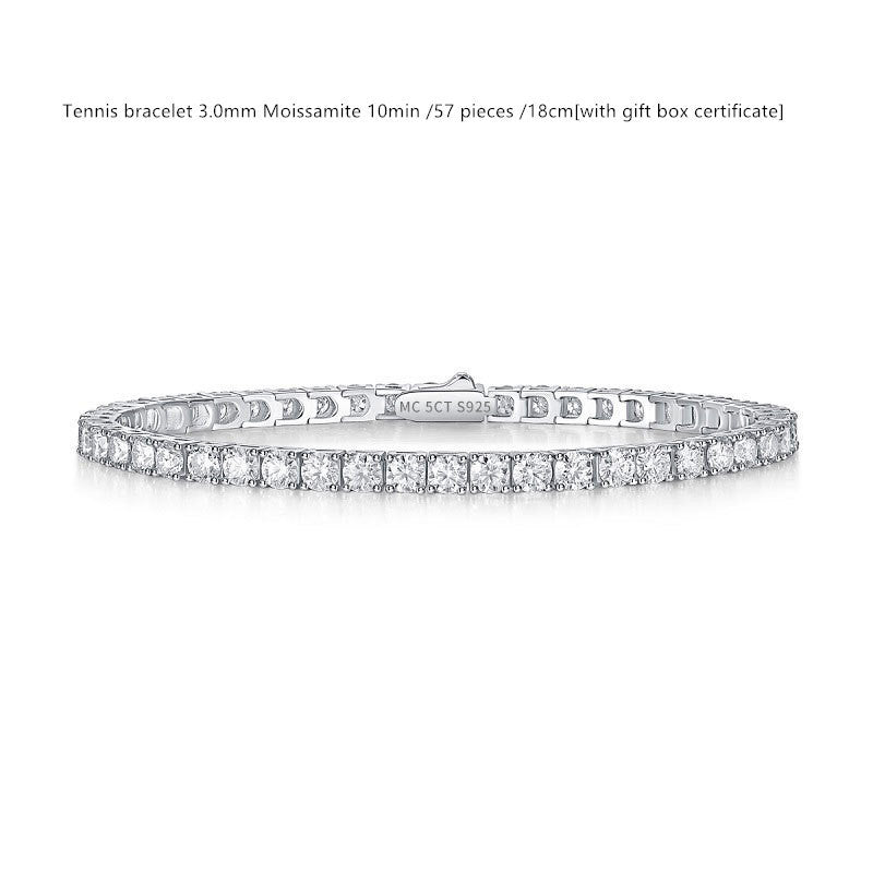 Bracelet de tennis en argent sterling avec moissanite couleur D pour femme