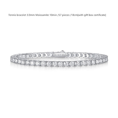 Bracelet de tennis en argent sterling avec moissanite couleur D pour femme