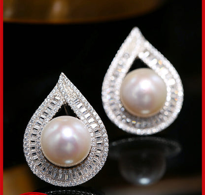 Large Grain Freshwater Pearl Stud Earrings