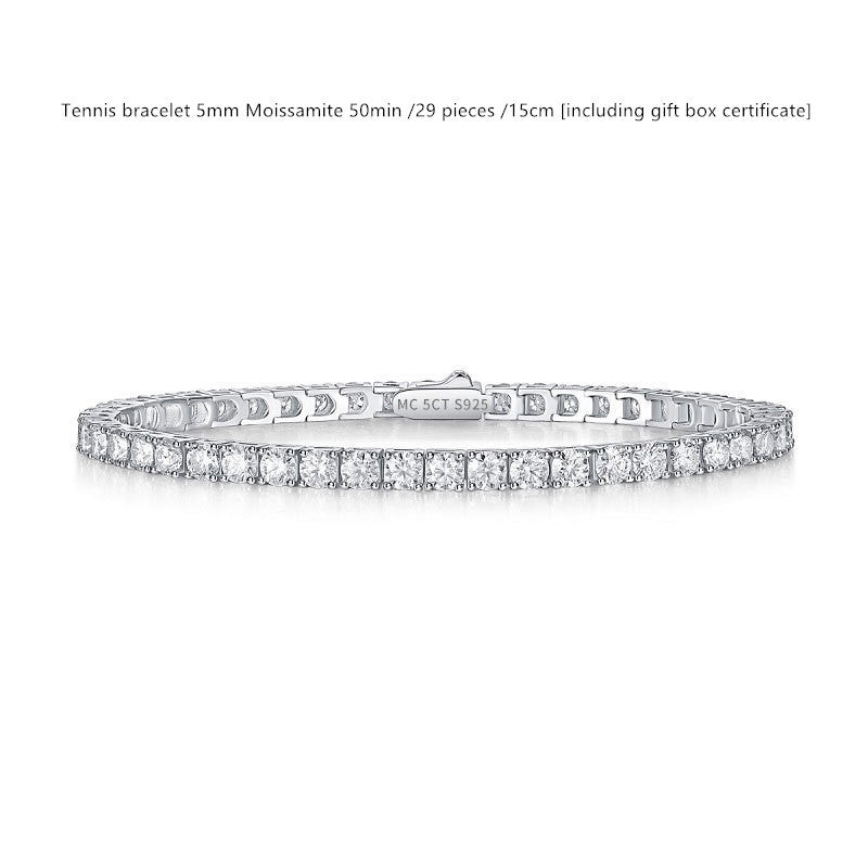 Bracelet de tennis en argent sterling avec moissanite couleur D pour femme