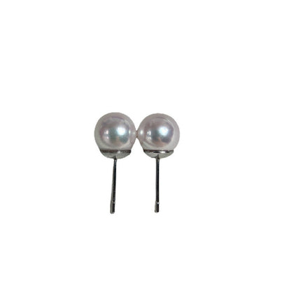 Pendientes clásicos de plata S925 de 8-9 mm con luz fuerte