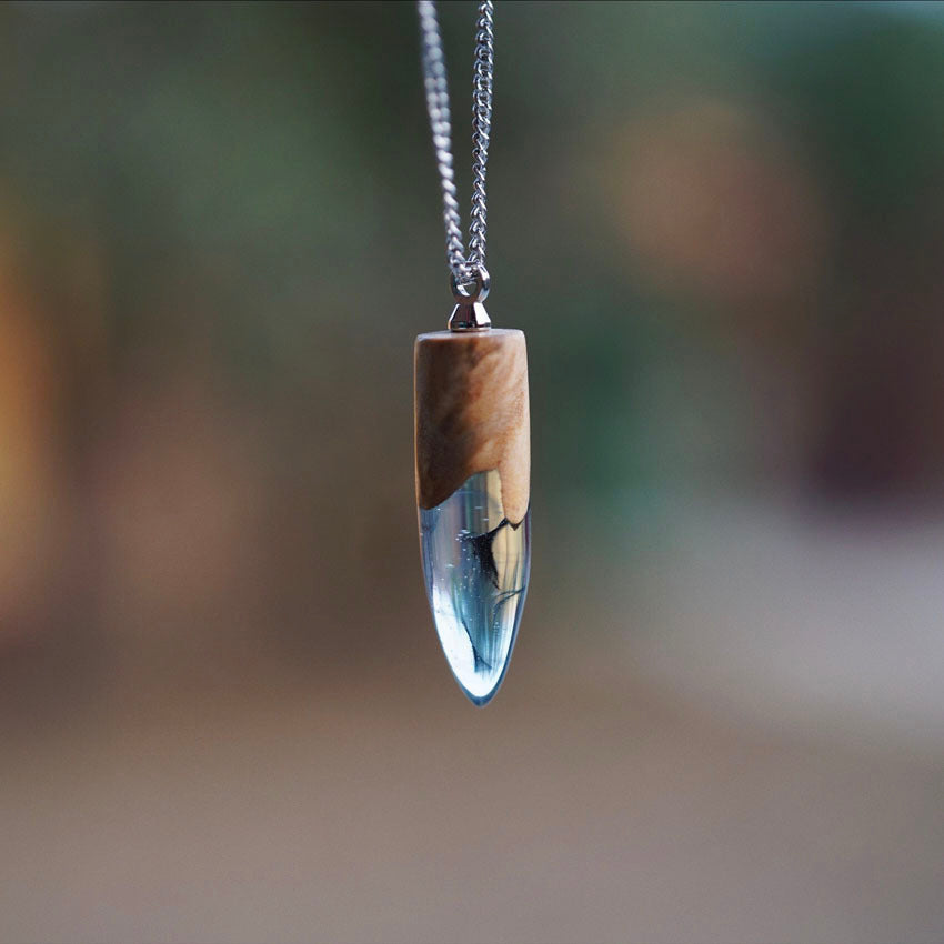 Creative Gift Log Resin Jewelry Pendant Necklace