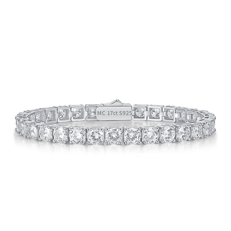 Sterling Silver D Color Moissanite Tennis Bracelet For Women