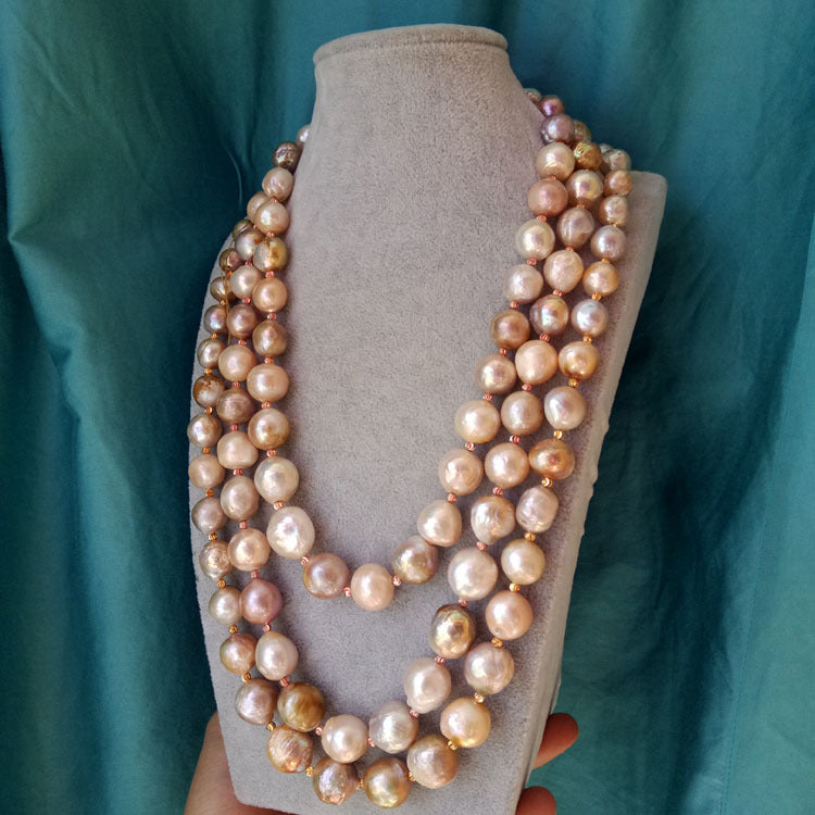 Pure Natural Oversized Pearl Long Necklace Personality Luxurious