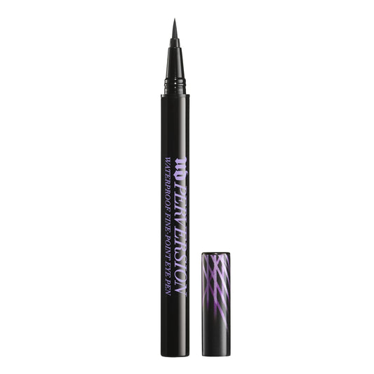 URBAN DECAY Perversion Waterproof Black Liquid Eyeliner, Smudge-Proof, Sweat-Proof, Transfer-Resistant, Fine-Point Eye Pen, Flexible Brush Tip, Semi-Matte Black, Vegan, Cruelty-free - 0.018 fl oz