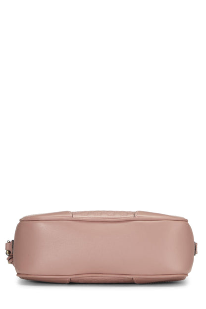 Gucci, sac à bandoulière Bree en cuir Microguccissima rose d'occasion, rose