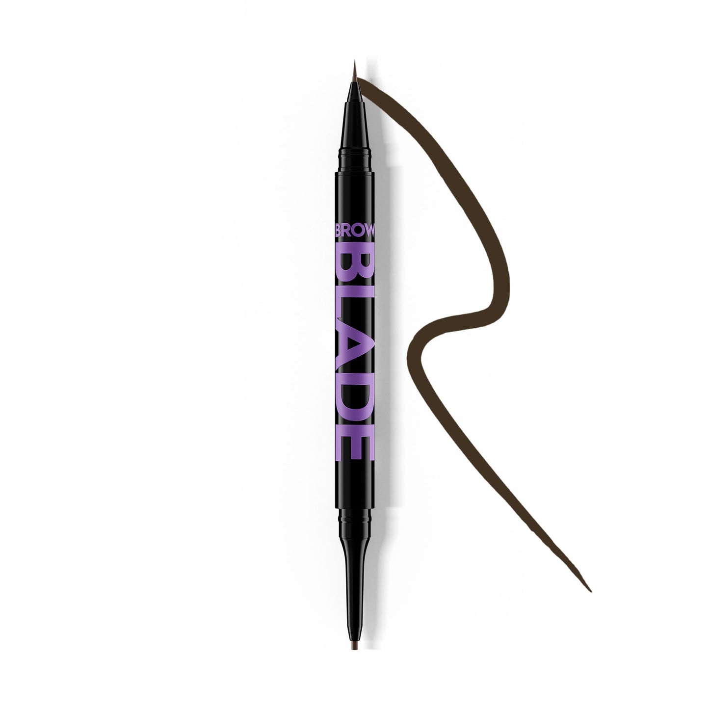 Crayon à sourcils et crayon waterproof 2 en 1 Urban Decay Brow Blade (Dark Drapes - Dark Brown), anti-taches, résistant au transfert, crayon à sourcils crémeux et encre à sourcils, végétalien, sans cruauté - 0,01 oz