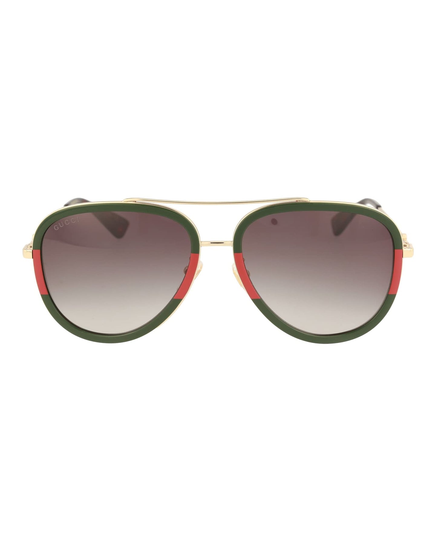 Gucci Pilot Urban Web Block Aviator Gafas de sol, Dorado/Verde, Talla única