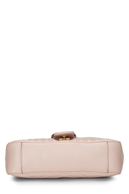 Gucci, sac à bandoulière GG Marmont en cuir rose d'occasion, petit modèle, rose