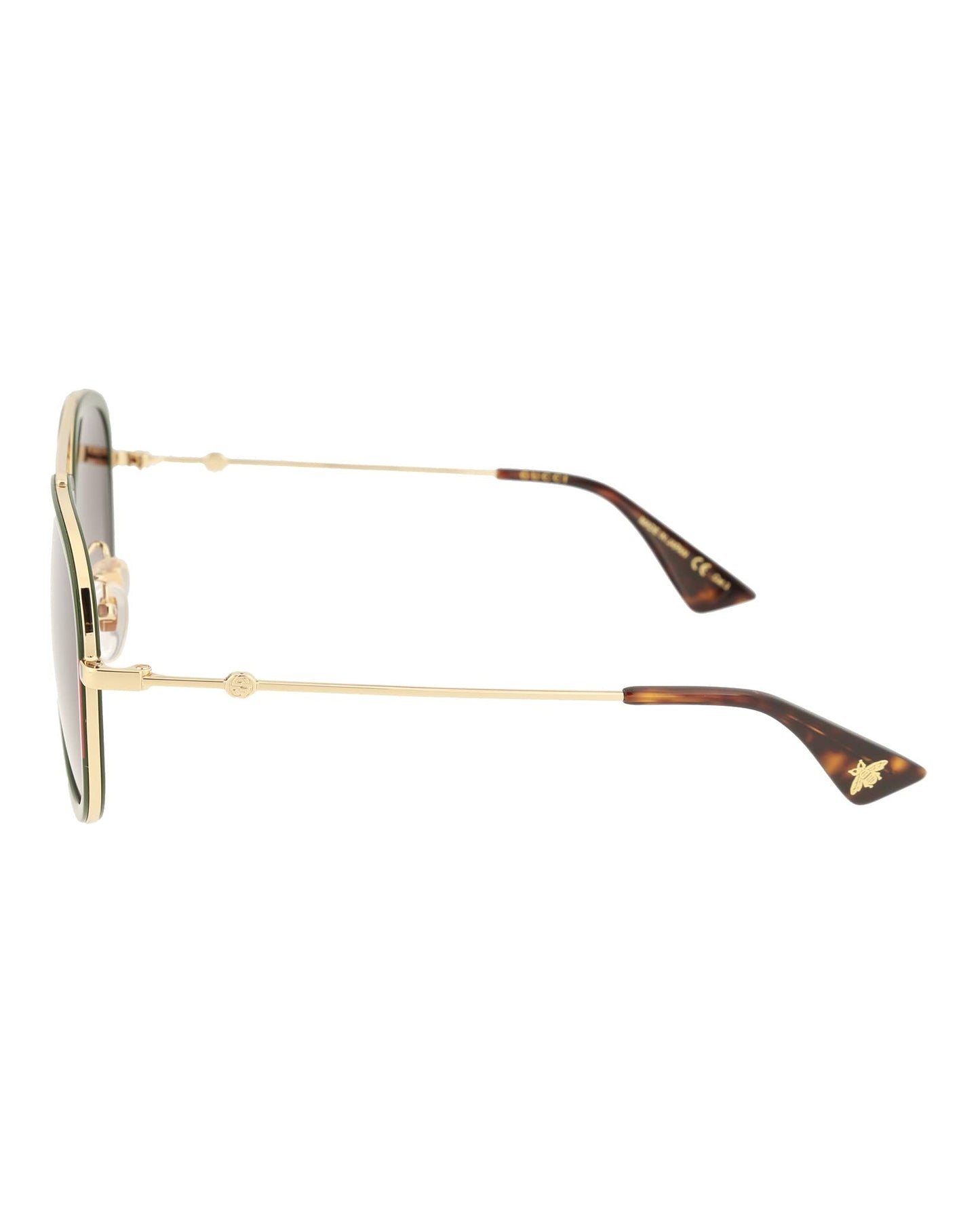 Gucci Pilot Urban Web Block Aviator Sunglasses, Gold/Green, One Size