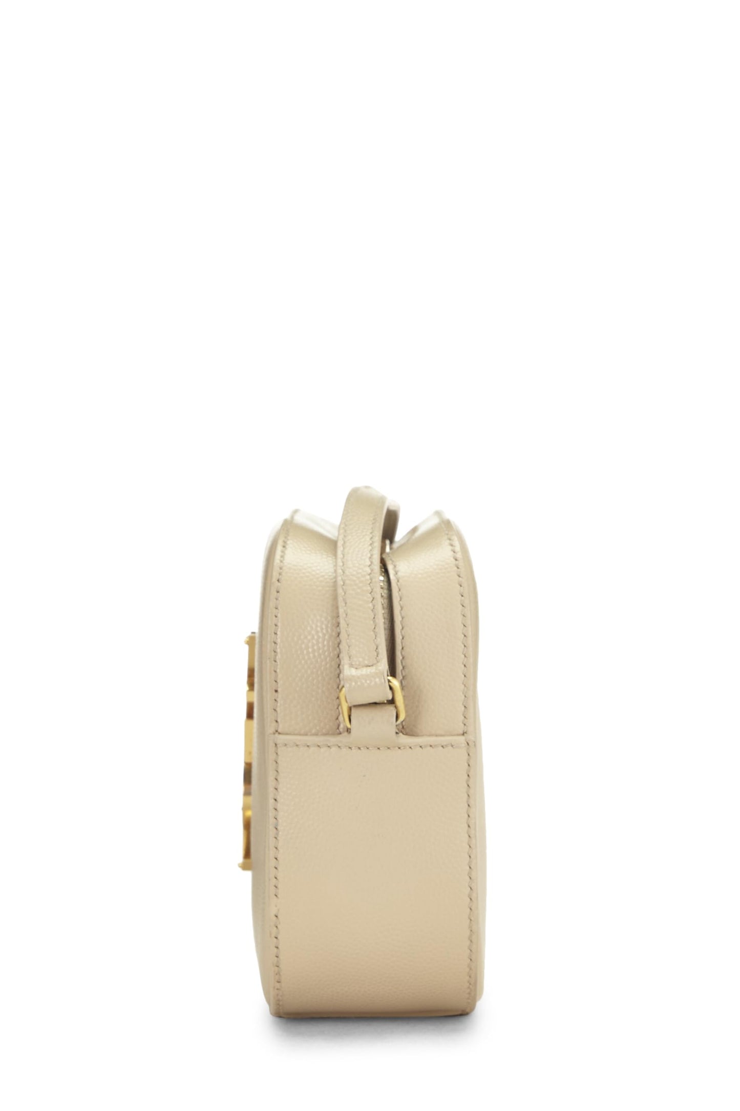 Yves Saint Laurent, Pre-Loved Beige Leather Lou Camera Bag Mini, Beige