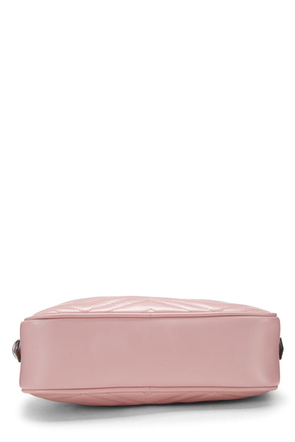 Gucci, sac à bandoulière GG Marmont en cuir rose d'occasion, petit modèle, rose