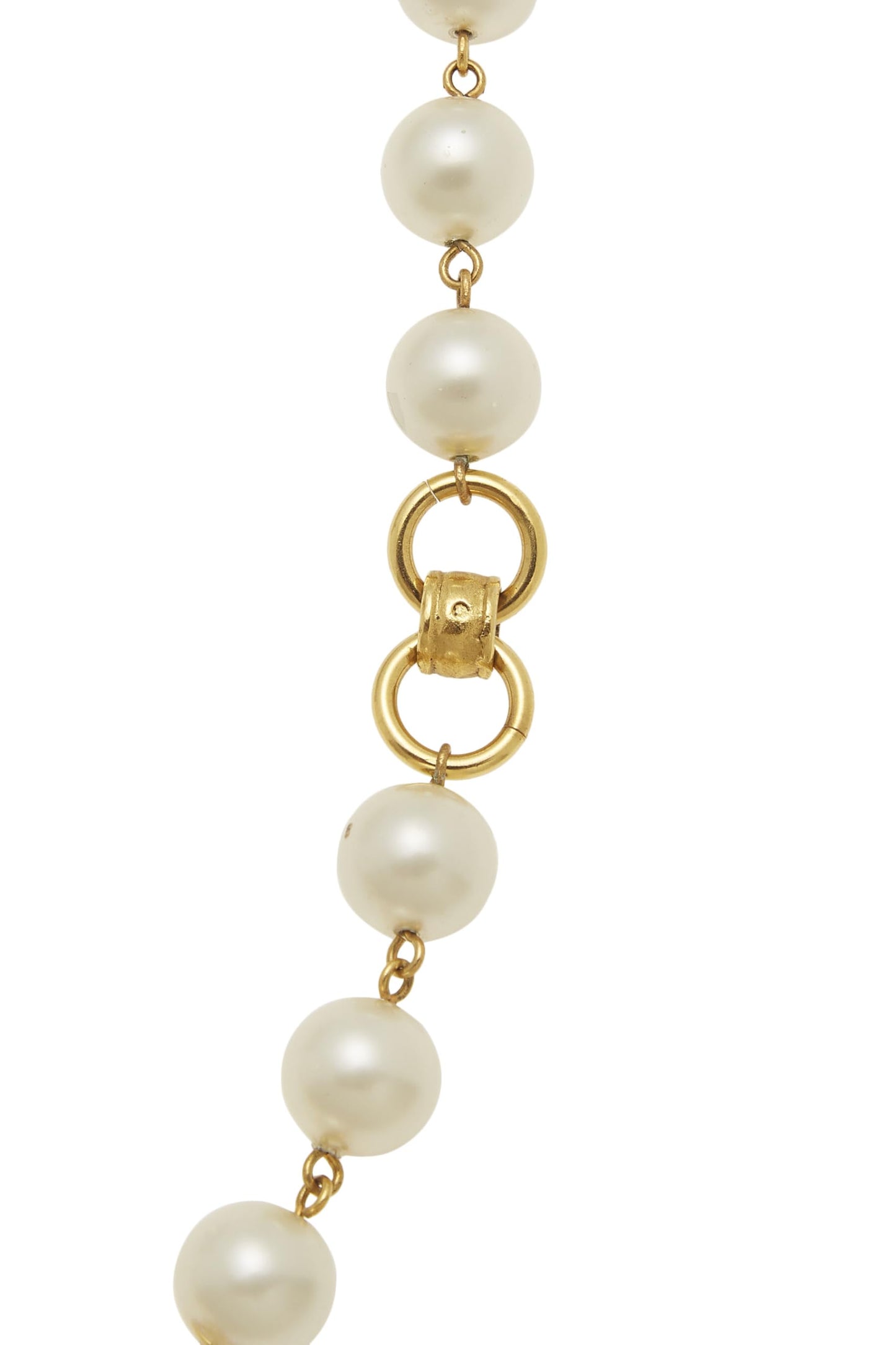 Chanel, Pre-Loved Gold & Faux Pearl Necklace, Gold