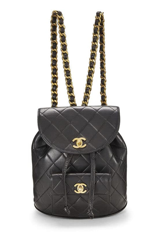 CHANEL, Pre-Loved Black Quilted Lambskin 'CC' Classic Backpack Medium, Black