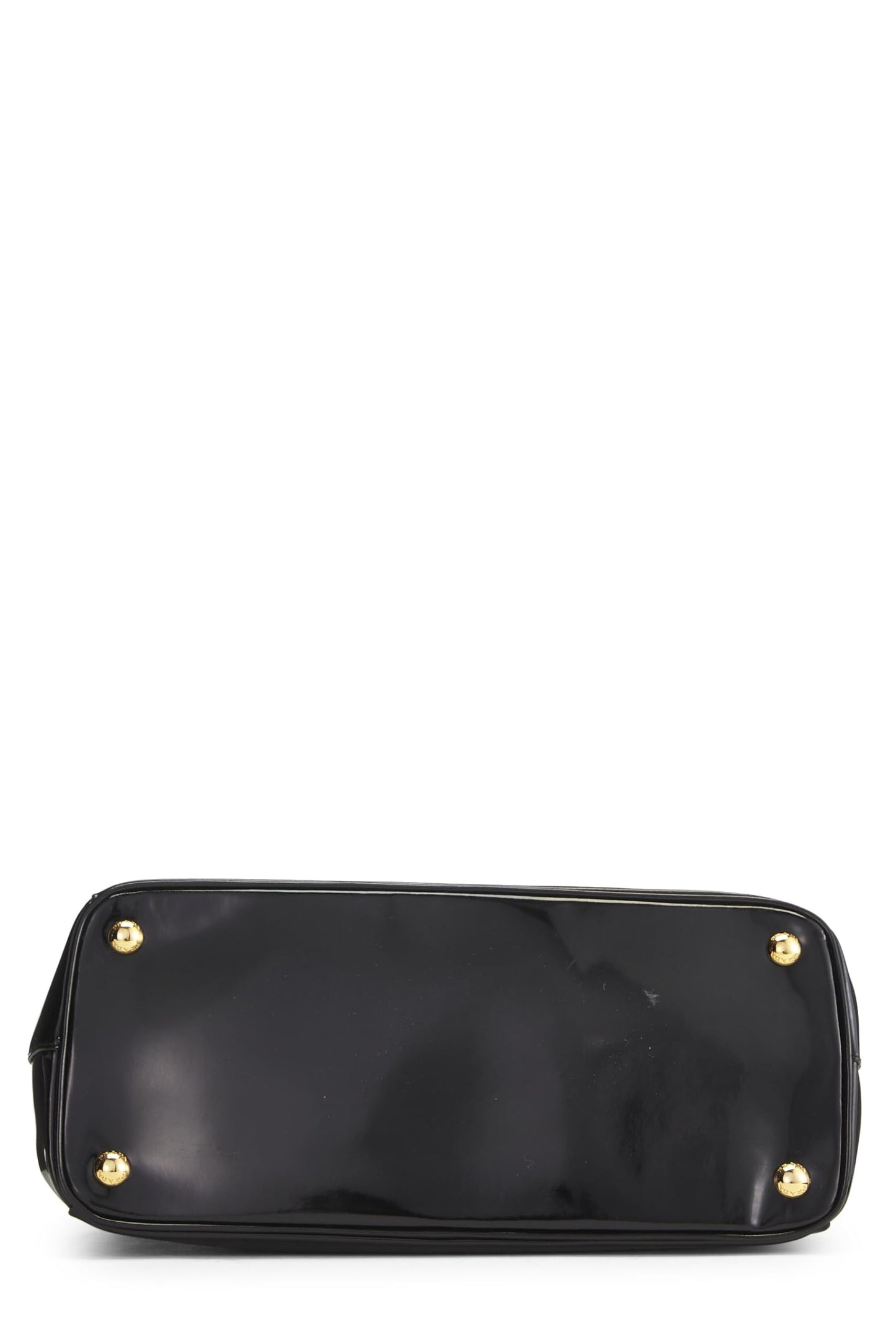 Prada, petit sac fourre-tout en cuir verni noir d'occasion, noir