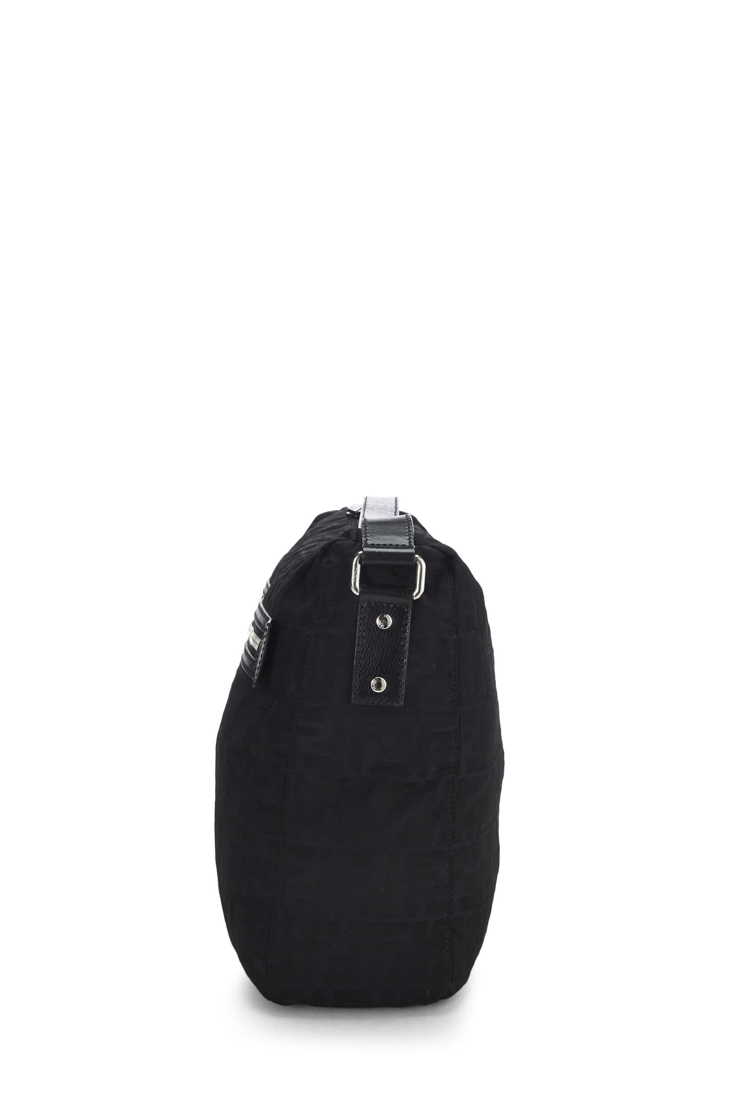 Fendi, sac messager en toile noire Zucca d'occasion, noir