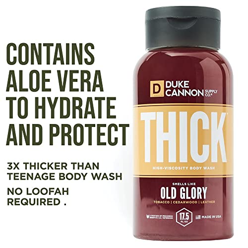 Gel douche haute viscosité THICK de Duke Cannon Supply Co. pour hommes, sentant la gloire d'antan, multipack - Ingrédients de première qualité, épaississants à base de plantes, mousse supérieure, exfoliant naturel, 17,5 fl oz (lot de 3)