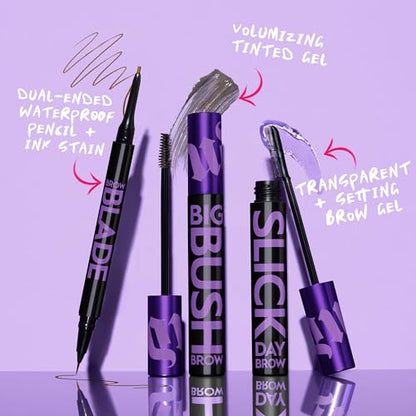 Urban Decay Slick Day Strong-Hold Clear Brow Gel, Lifted, Laminated Eyebrows, Up to 24 HR Wear, Comfortable Feel with Water-Based Wax, Flake-Proof, No White Cast, Dries Clear, Vegan - 0.23 fl oz