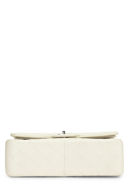 Chanel, sac à main Jumbo New Classic Double Flap matelassé blanc d'occasion, blanc