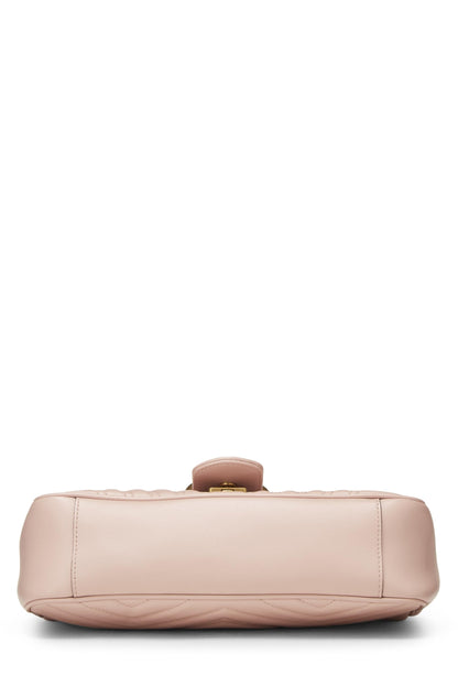 Gucci, sac à bandoulière GG Marmont en cuir rose d'occasion, petit modèle, rose