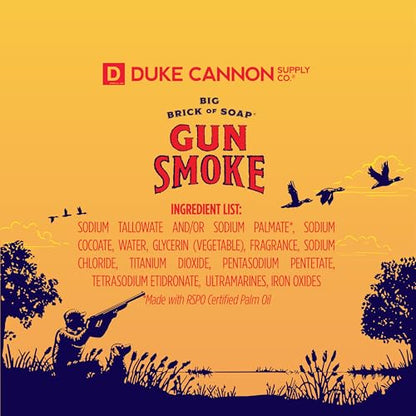 Jabón para hombres en forma de ladrillo de Duke Cannon Supply Co., Gun Smoke, 10 oz (paquete de 1)