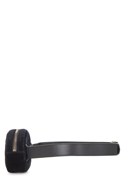 Gucci, Pre-Loved Black Velvet Marmont Belt Bag Mini, Black