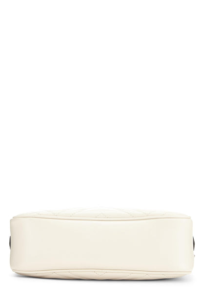 Gucci, Pre-Loved White Leather GG Marmont Crossbody Small, White