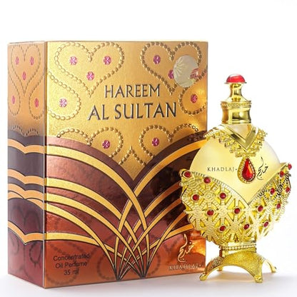 KHADLAJ PERFUMES ORIGINAL Hareem Al Sultan Gold Aceite de perfume concentrado de Khadlaj (35 ml)