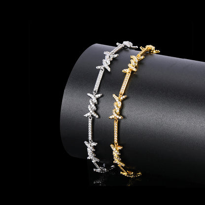 Fine Thorn Chain Micro Inlaid Zirconium Bracelets For Men And Womencouple Necklace