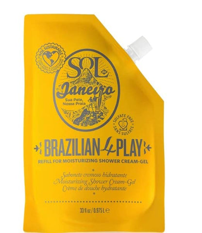 SOL DE JANEIRO Brazilian Play Moisturizing Shower Cream Gel Body Wash 385mL with 1L Refill Pouch