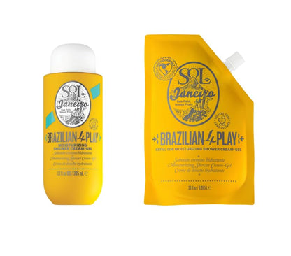 SOL DE JANEIRO Brazilian Play Moisturizing Shower Cream Gel Body Wash 385mL with 1L Refill Pouch